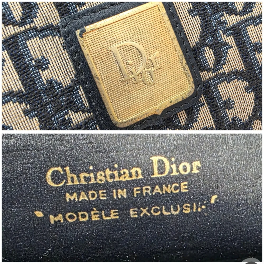 Auth Dior Oblique Trotter Document Briefcase/Laptop Bag